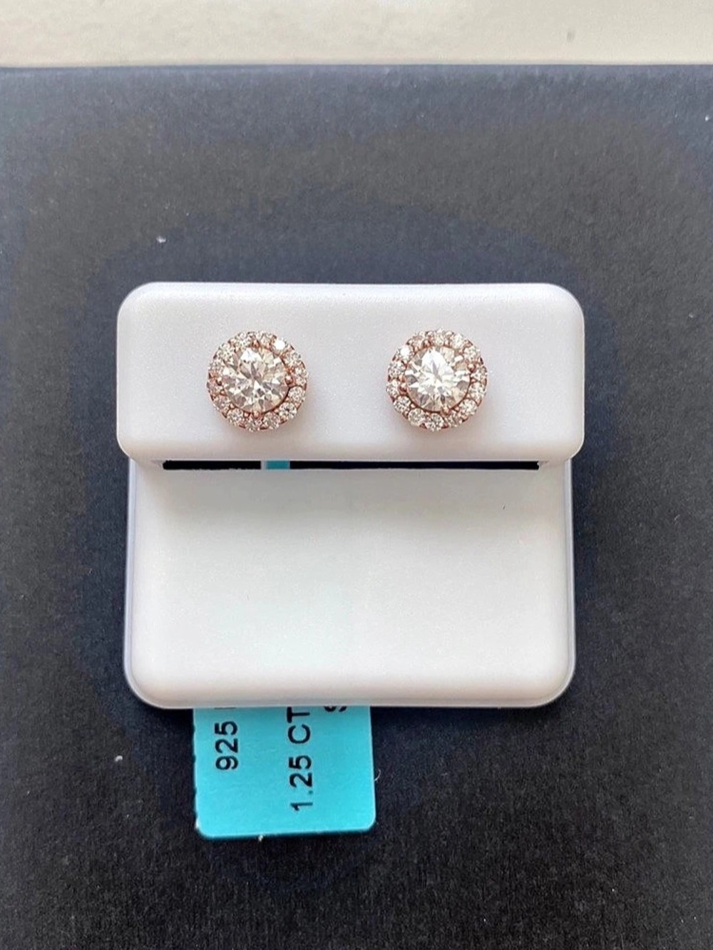Rose Gold Halo Stud Earrings